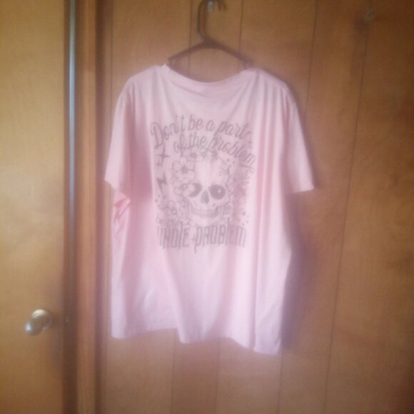 Shein Curve Plus Size Pink The Whole Problem Short Sleeve Top Size 4X - Picture 5 of 6